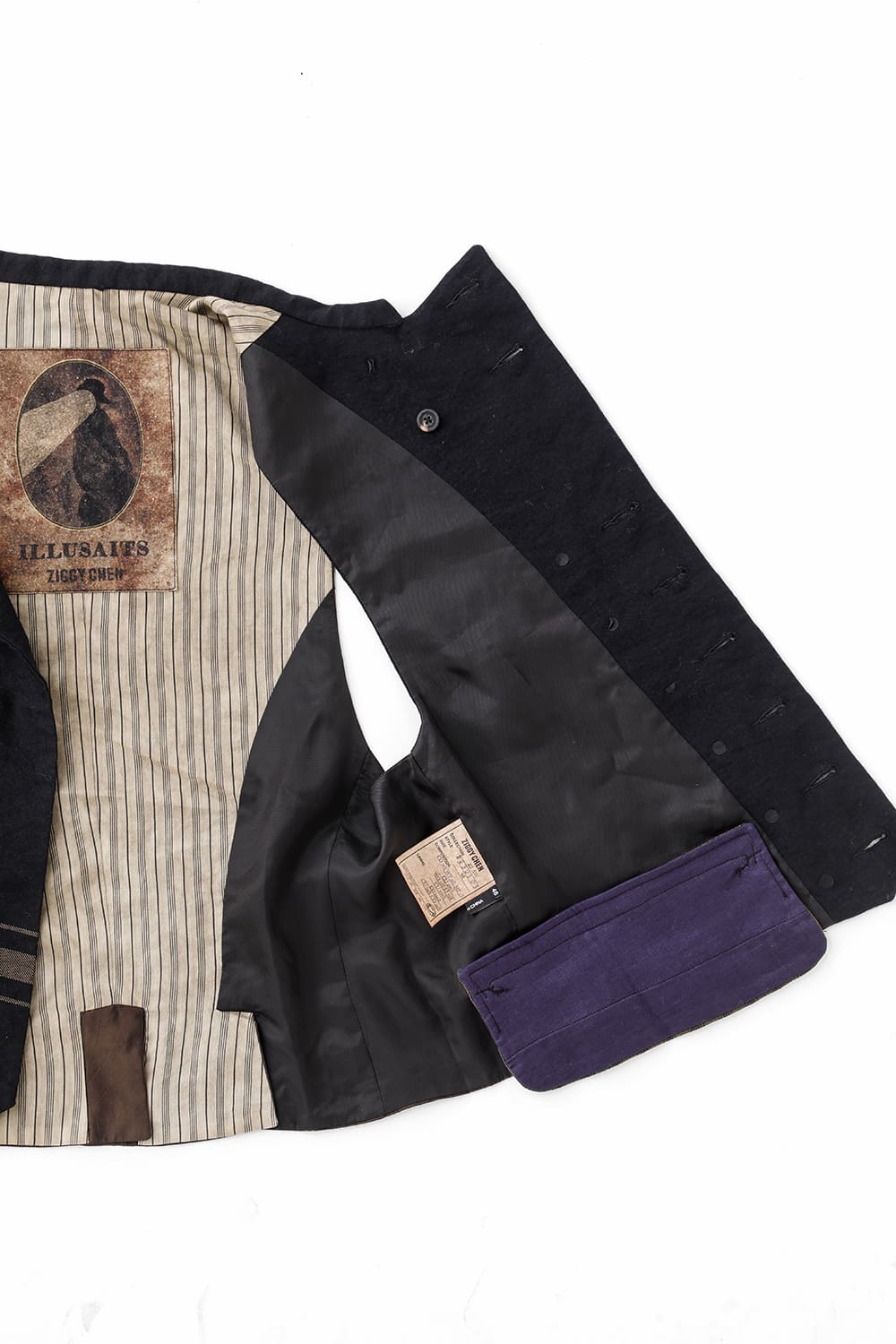 ダブルブレステッドストライプウエストコート