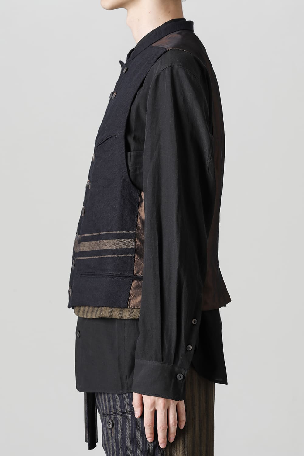 ダブルブレステッドストライプウエストコート