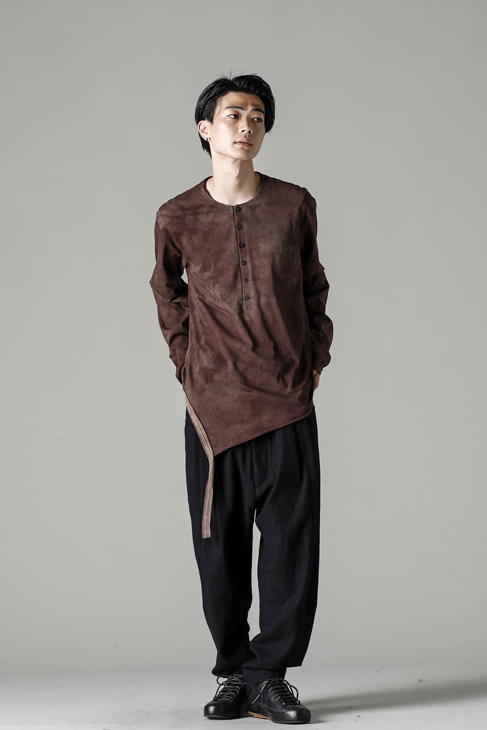 Asymmetric Longsleeve Tee  Brown