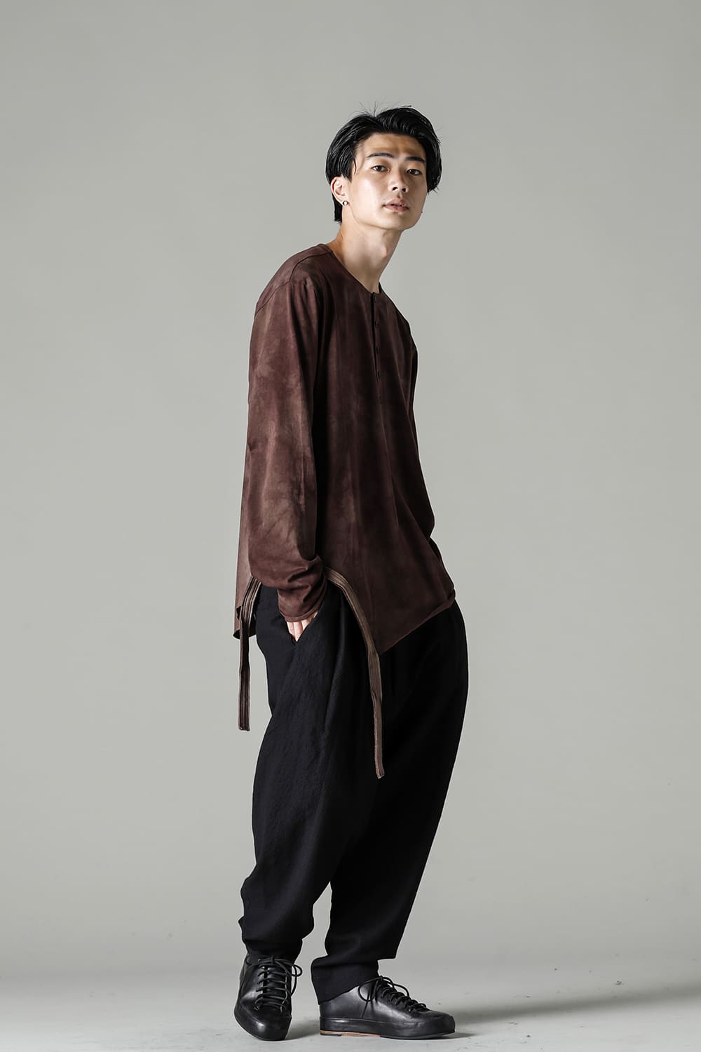 Asymmetric Longsleeve Tee  Brown