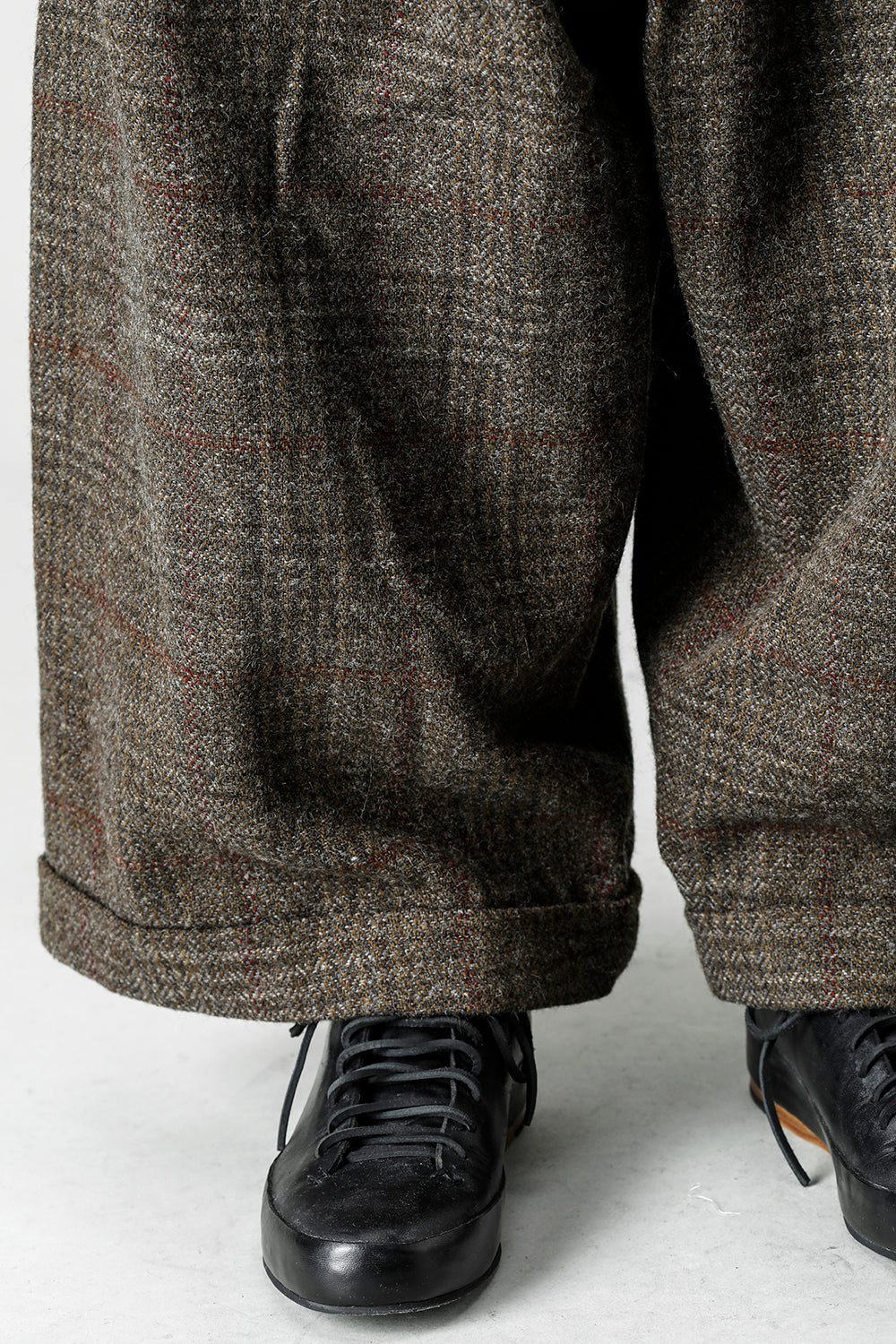 Front Pleats Wide Drawstring Trousers