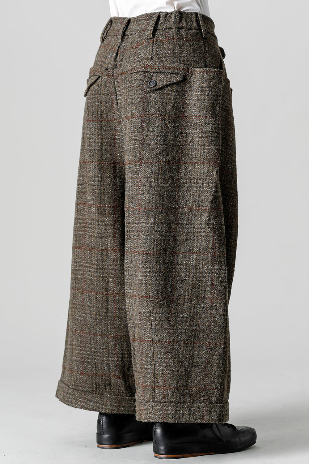 Front Pleats Wide Drawstring Trousers