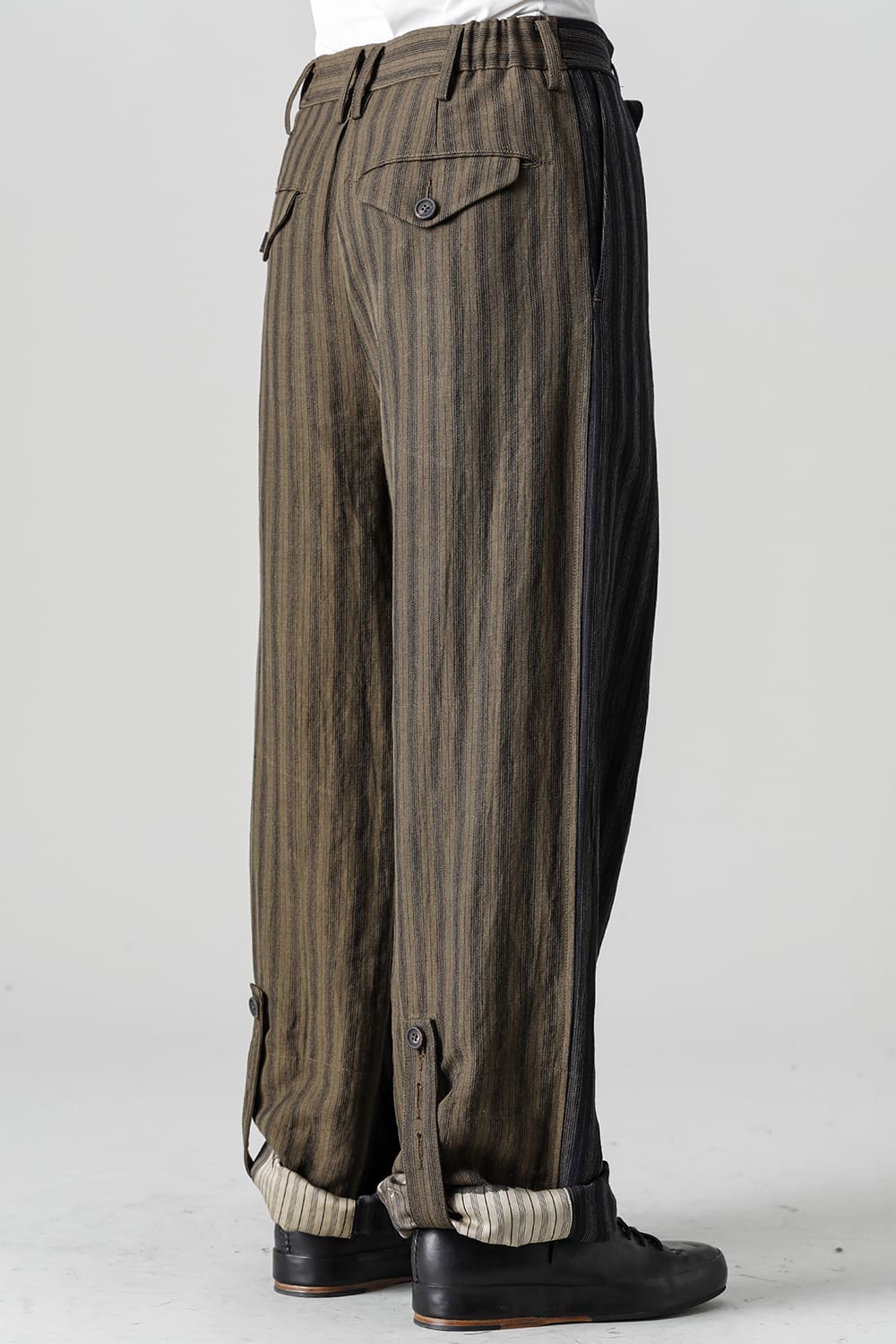 Bicolor Adjustable Extra-Long Half Drawstring Trousers