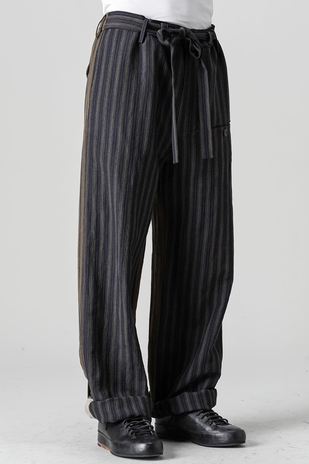 Bicolor Adjustable Extra-Long Half Drawstring Trousers