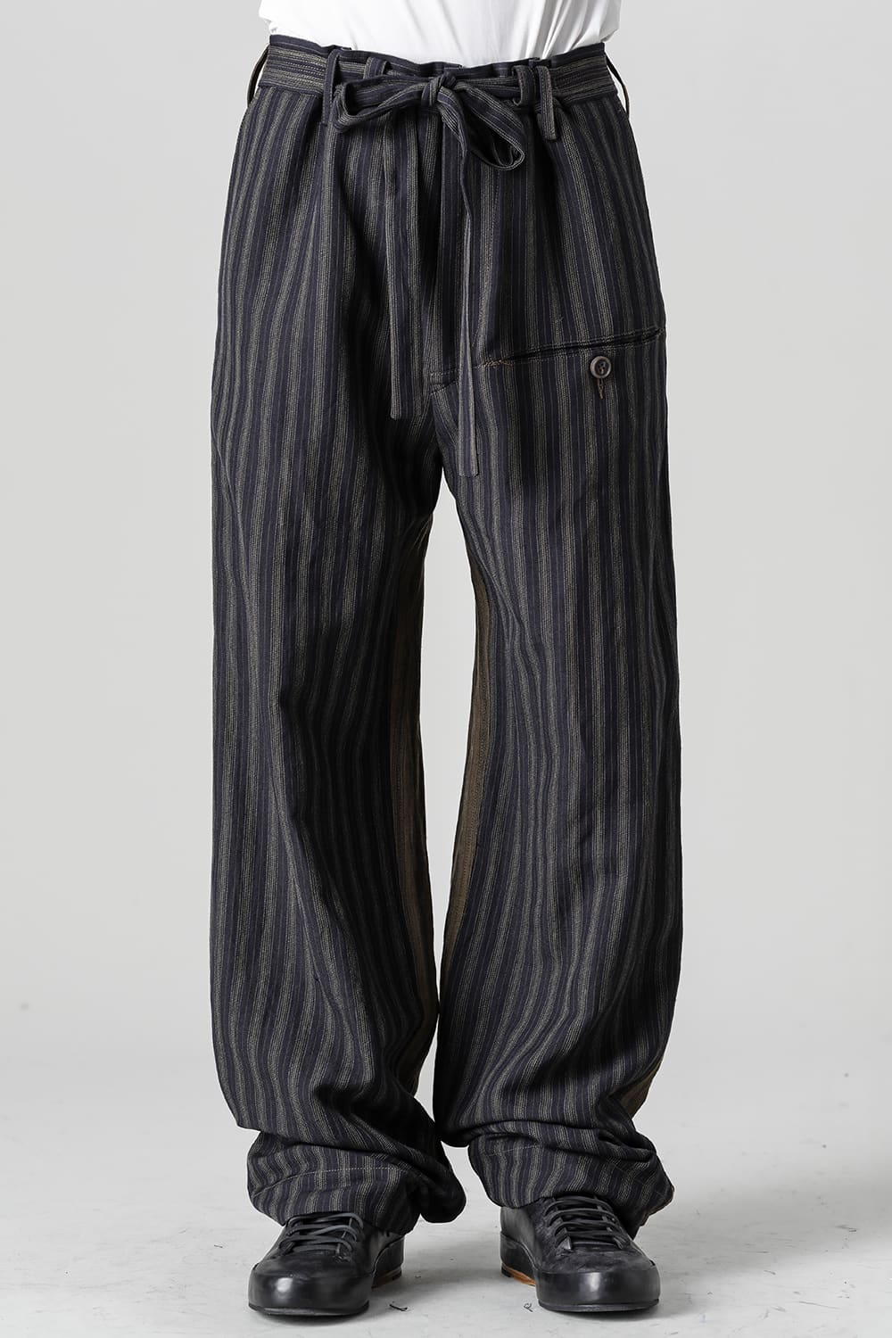 Bicolor Adjustable Extra-Long Half Drawstring Trousers