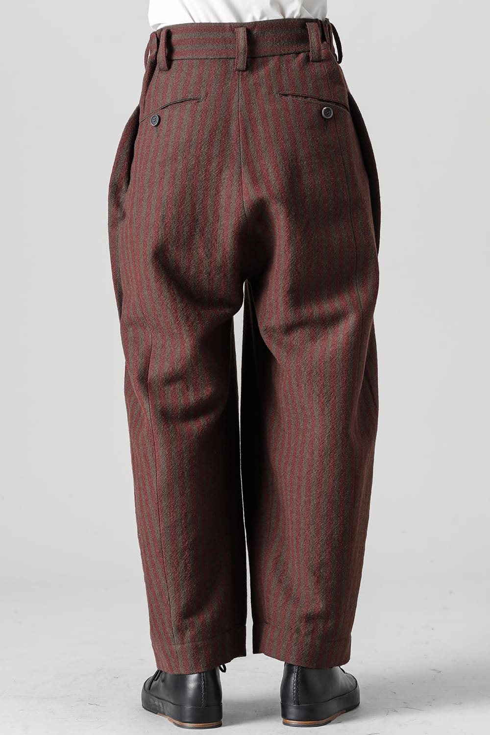 Front Pleats Dropped Crotch Trousers