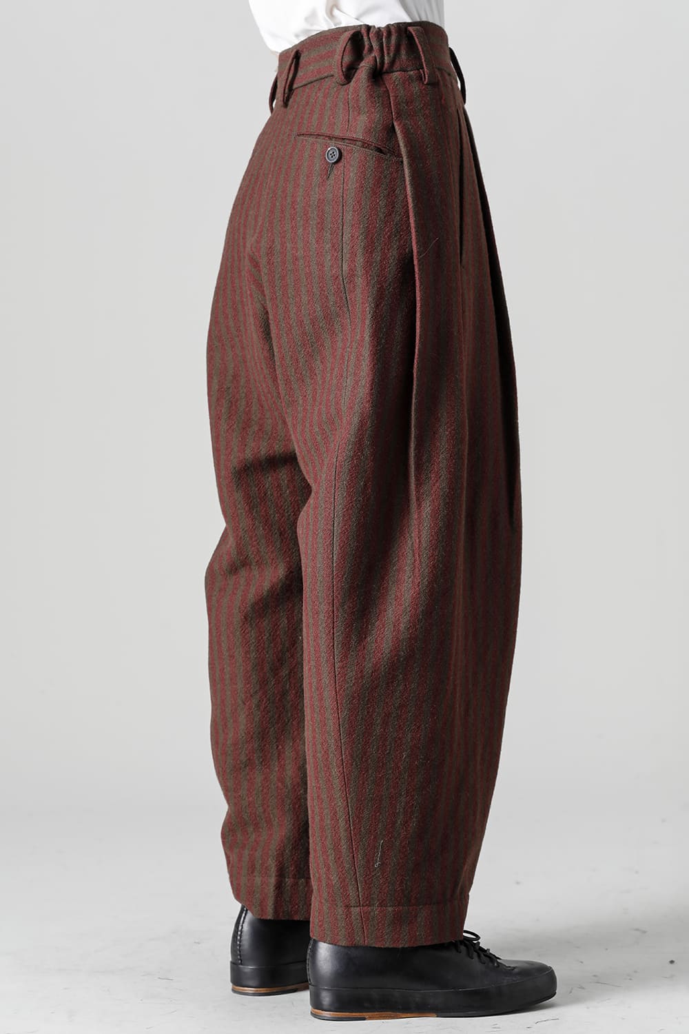 Front Pleats Dropped Crotch Trousers