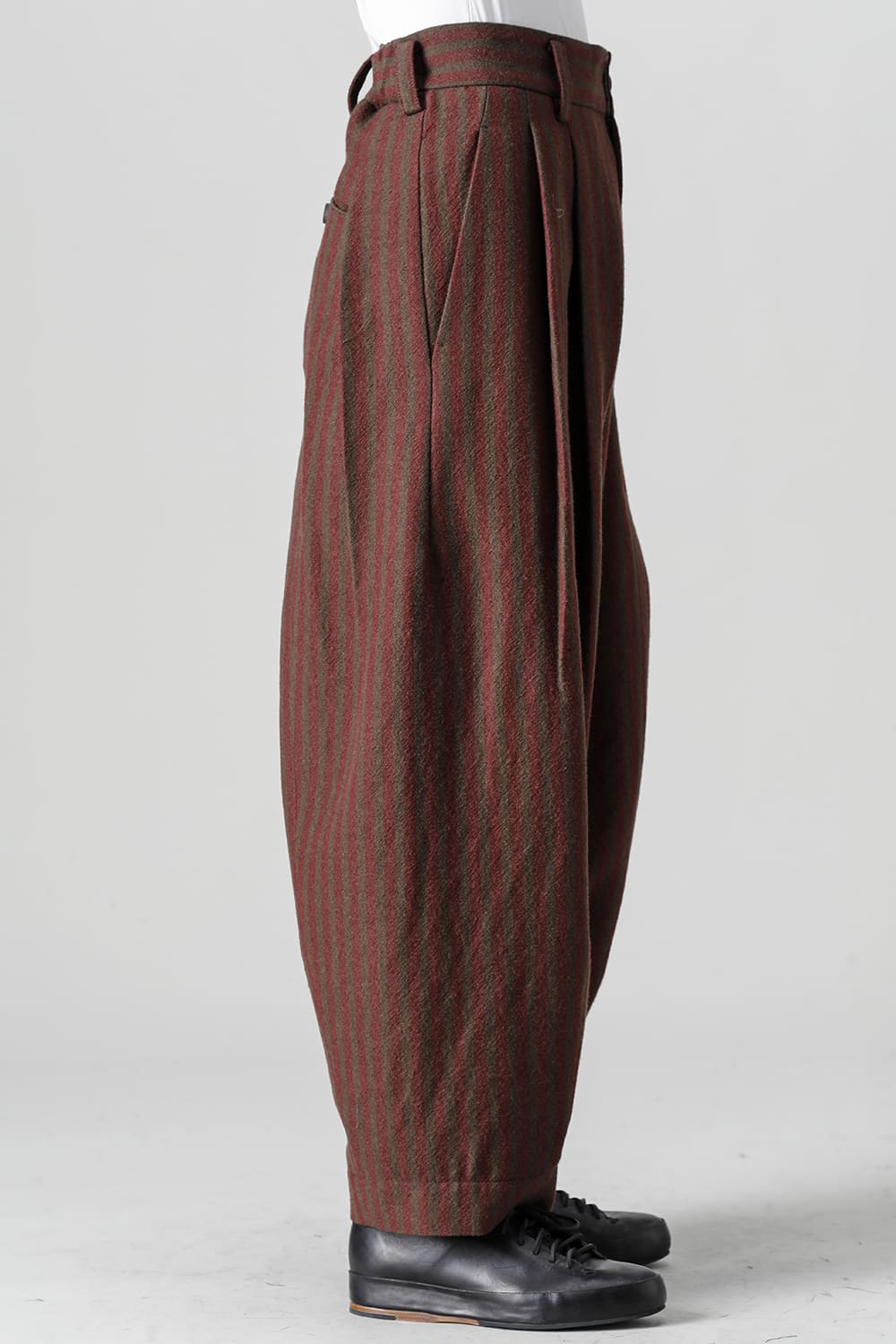 Front Pleats Dropped Crotch Trousers