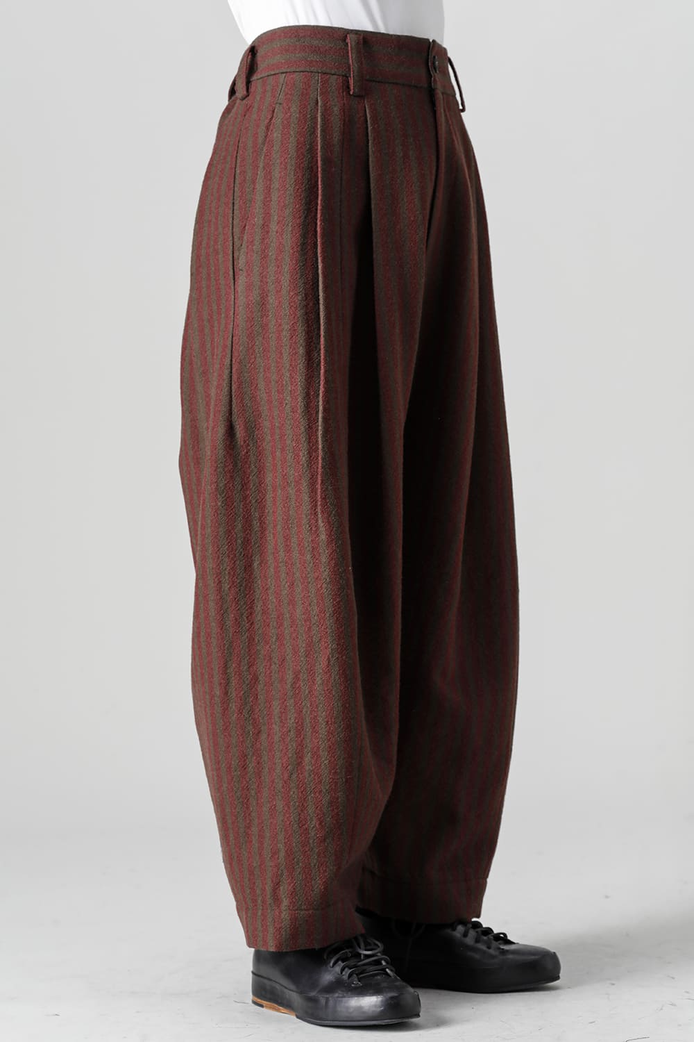 Front Pleats Dropped Crotch Trousers