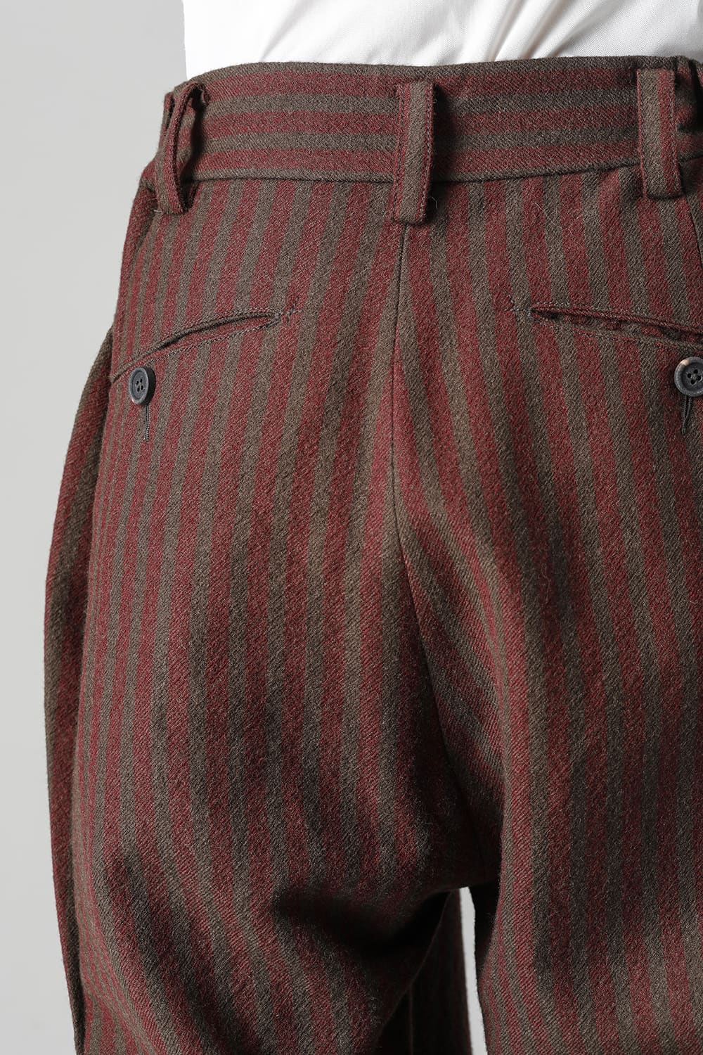 Front Pleats Dropped Crotch Trousers
