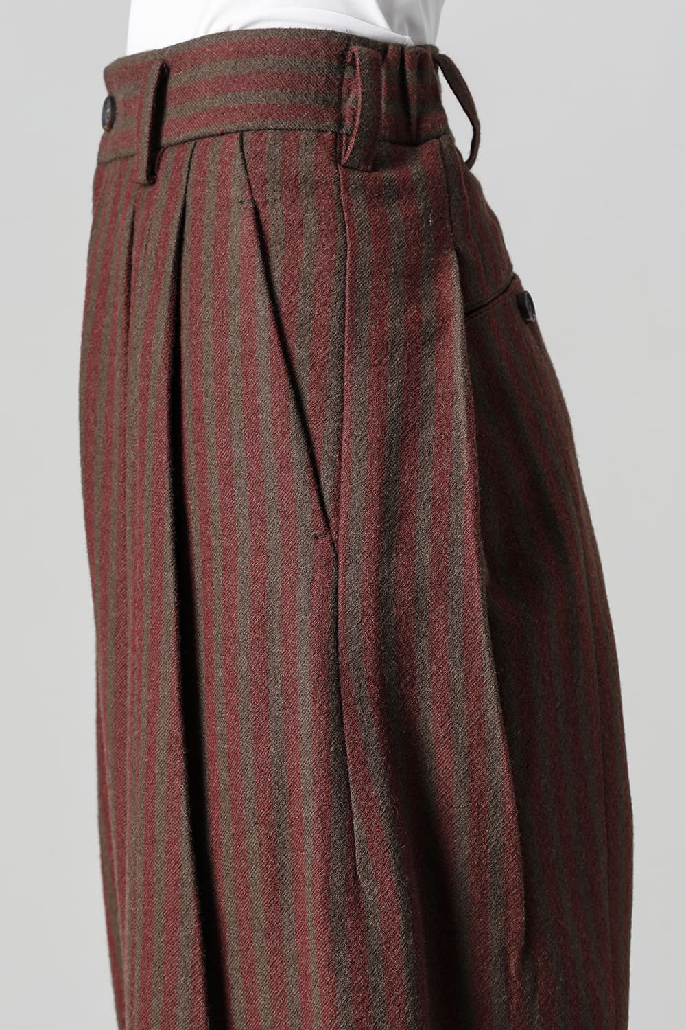Front Pleats Dropped Crotch Trousers