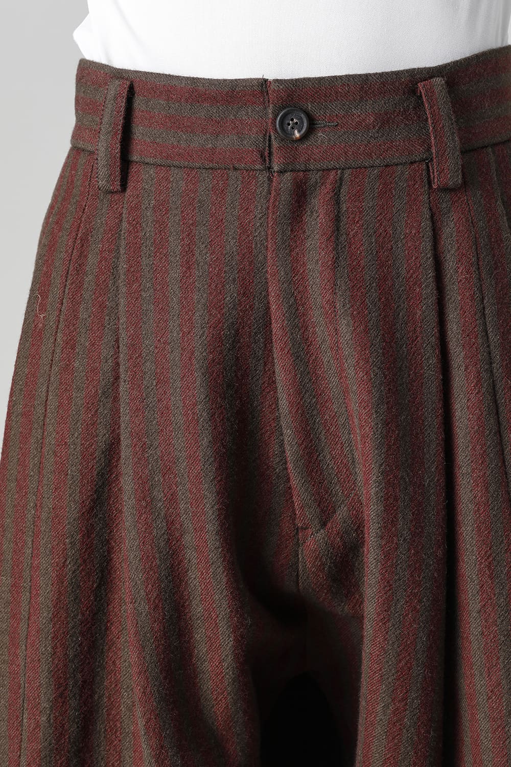 Front Pleats Dropped Crotch Trousers
