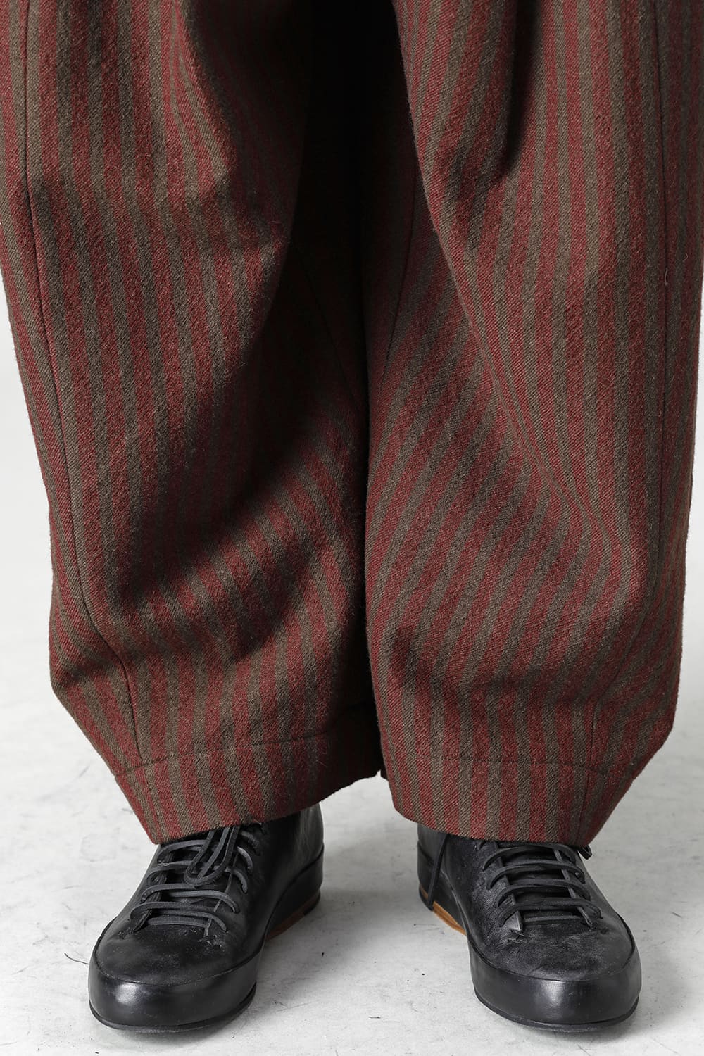 Front Pleats Dropped Crotch Trousers
