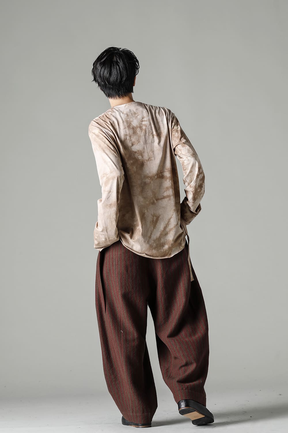 Front Pleats Dropped Crotch Trousers