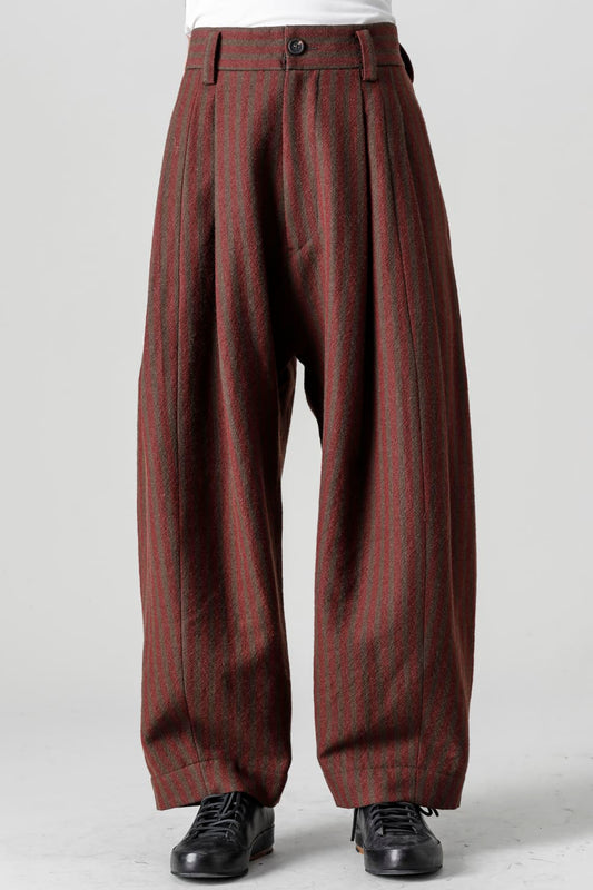 Front Pleats Dropped Crotch Trousers
