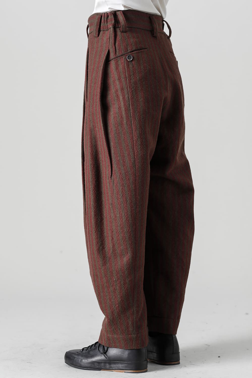 Front Pleats Dropped Crotch Trousers