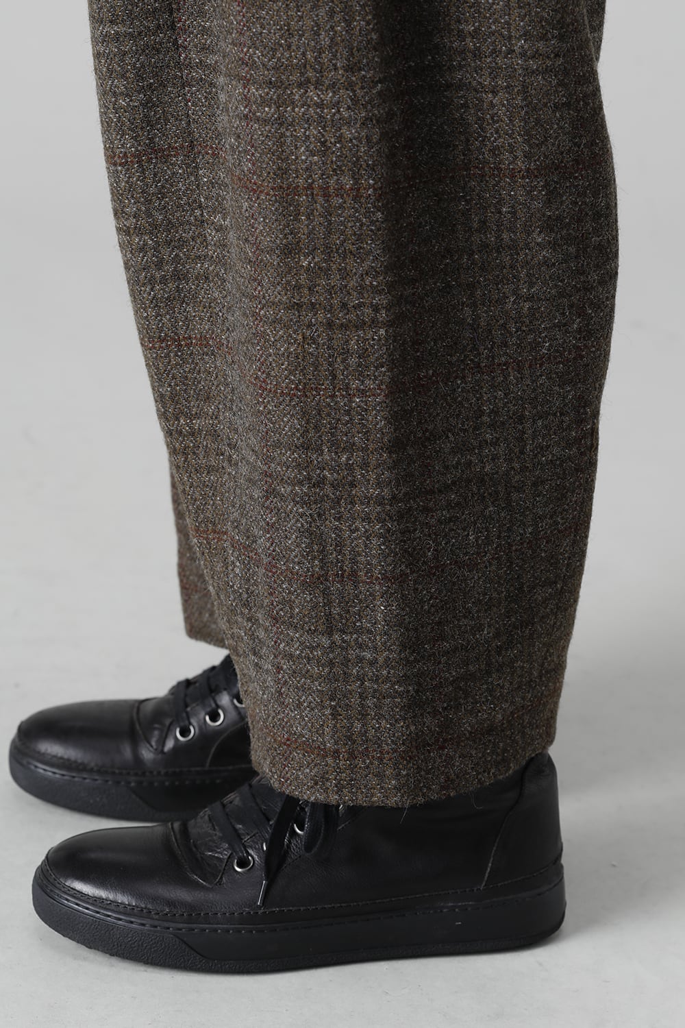 Front Pleats Dropped Crotch Trousers