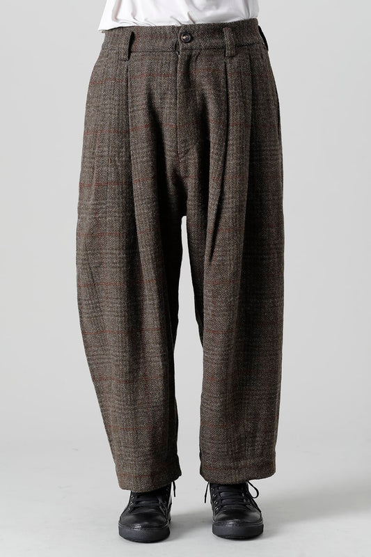 Front Pleats Dropped Crotch Trousers