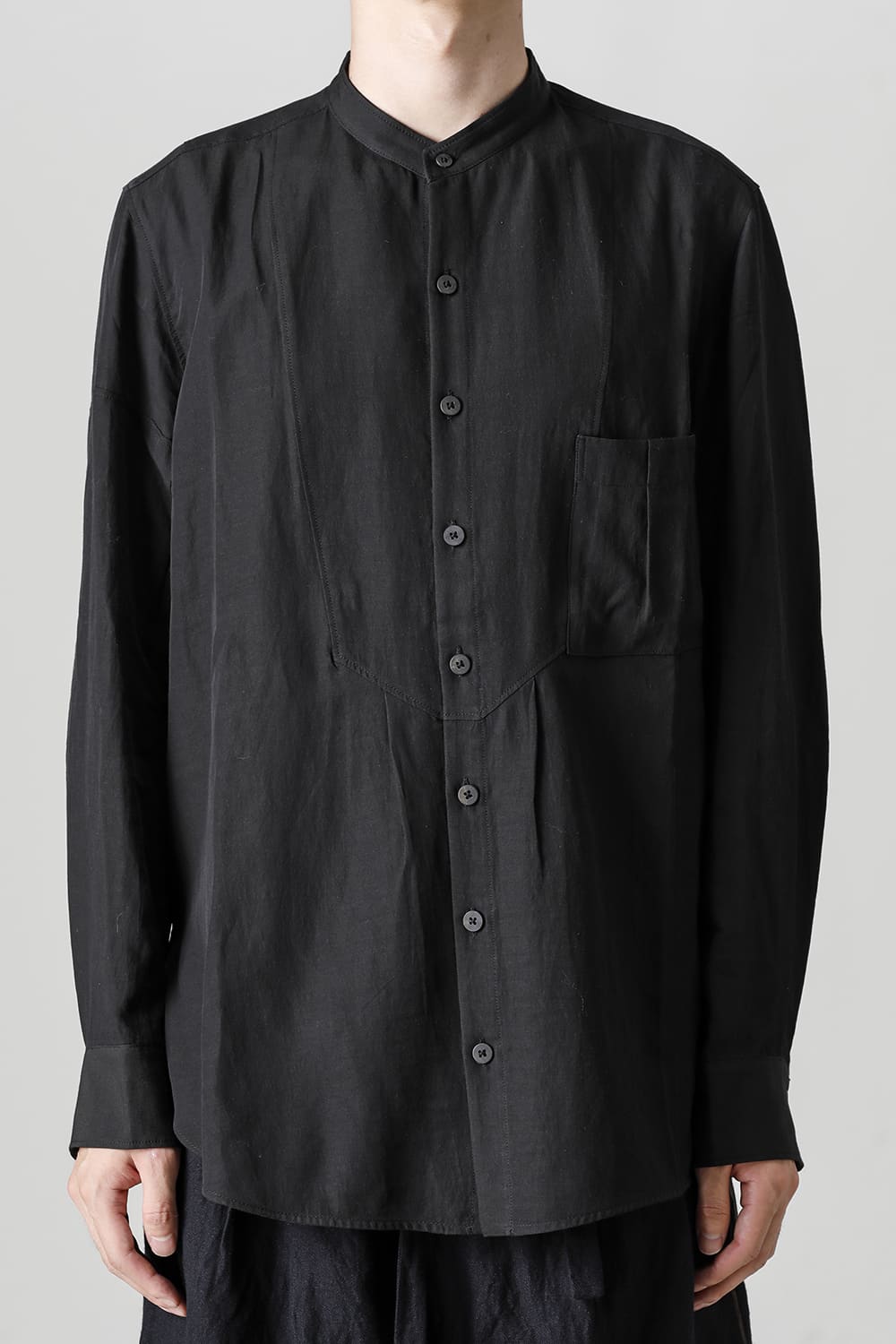 マンダリンカラー ポケットシャツ