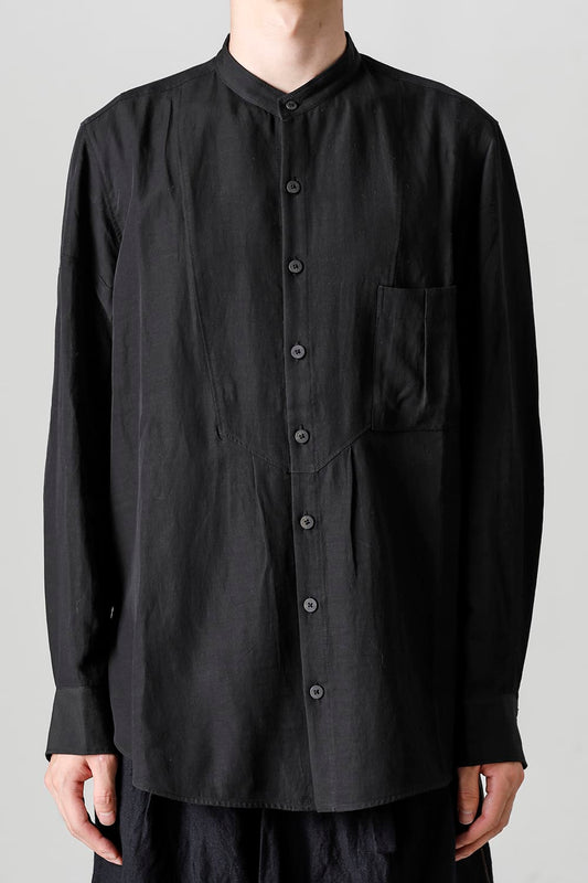 マンダリンカラー ポケットシャツ