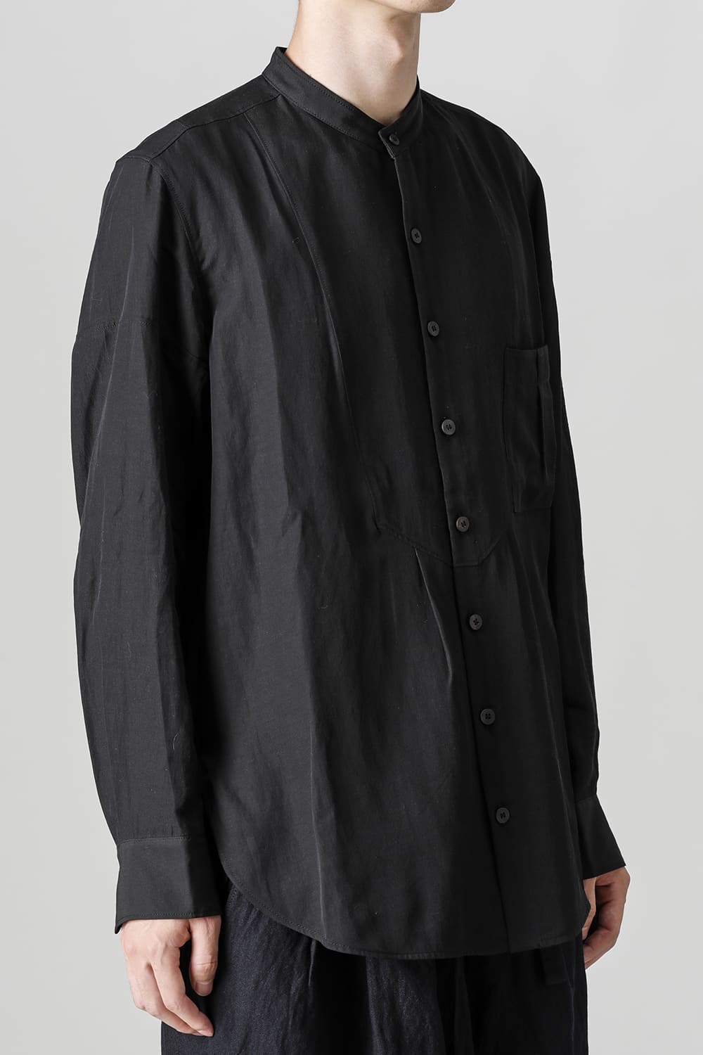 マンダリンカラー ポケットシャツ