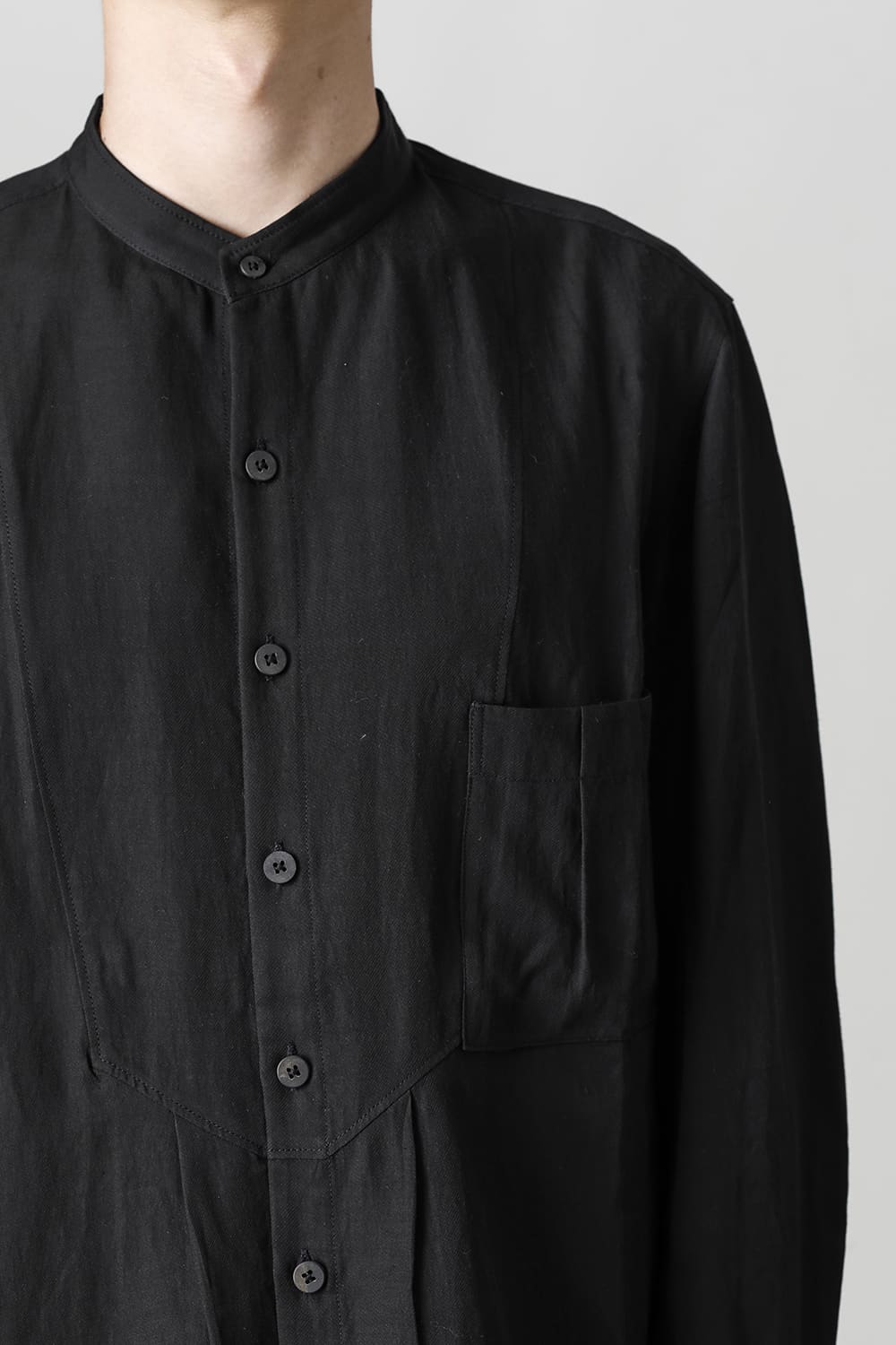 マンダリンカラー ポケットシャツ