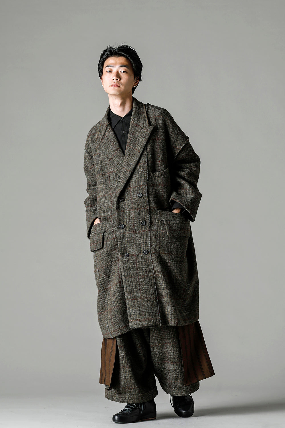 ダブルブレスト オーバーサイズコート