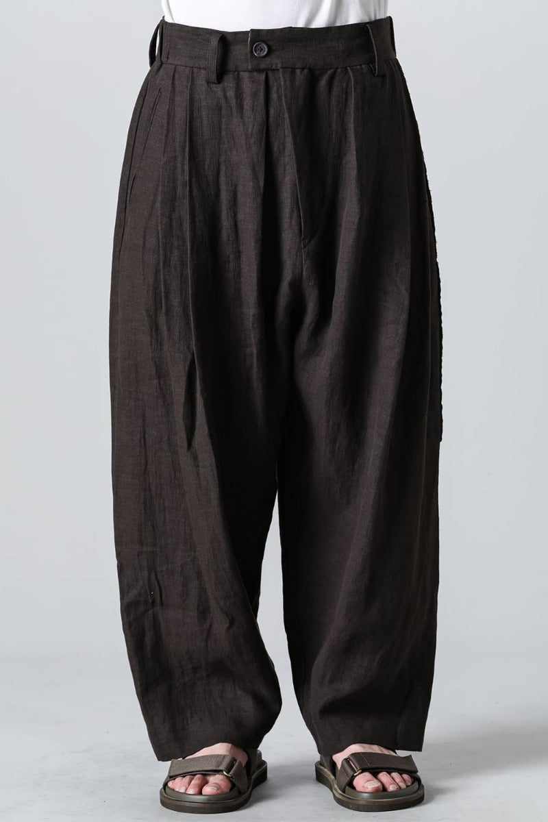 Selvedge Pleated Wide Leg Trousers
