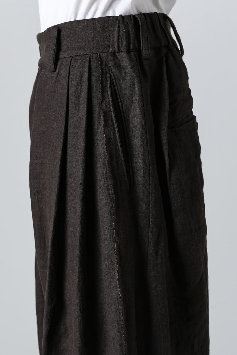 Selvedge Pleated Wide Leg Trousers