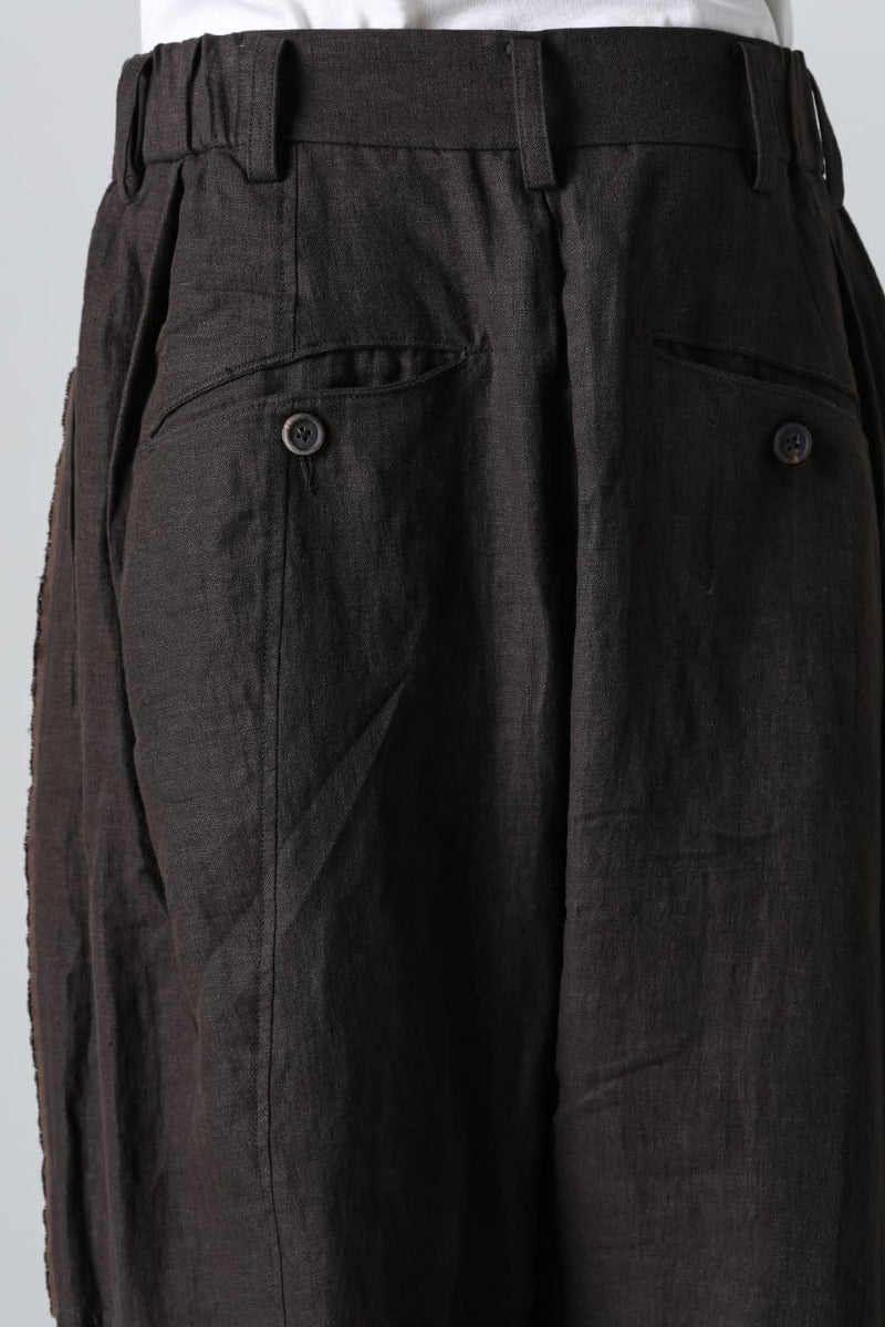 Selvedge Pleated Wide Leg Trousers