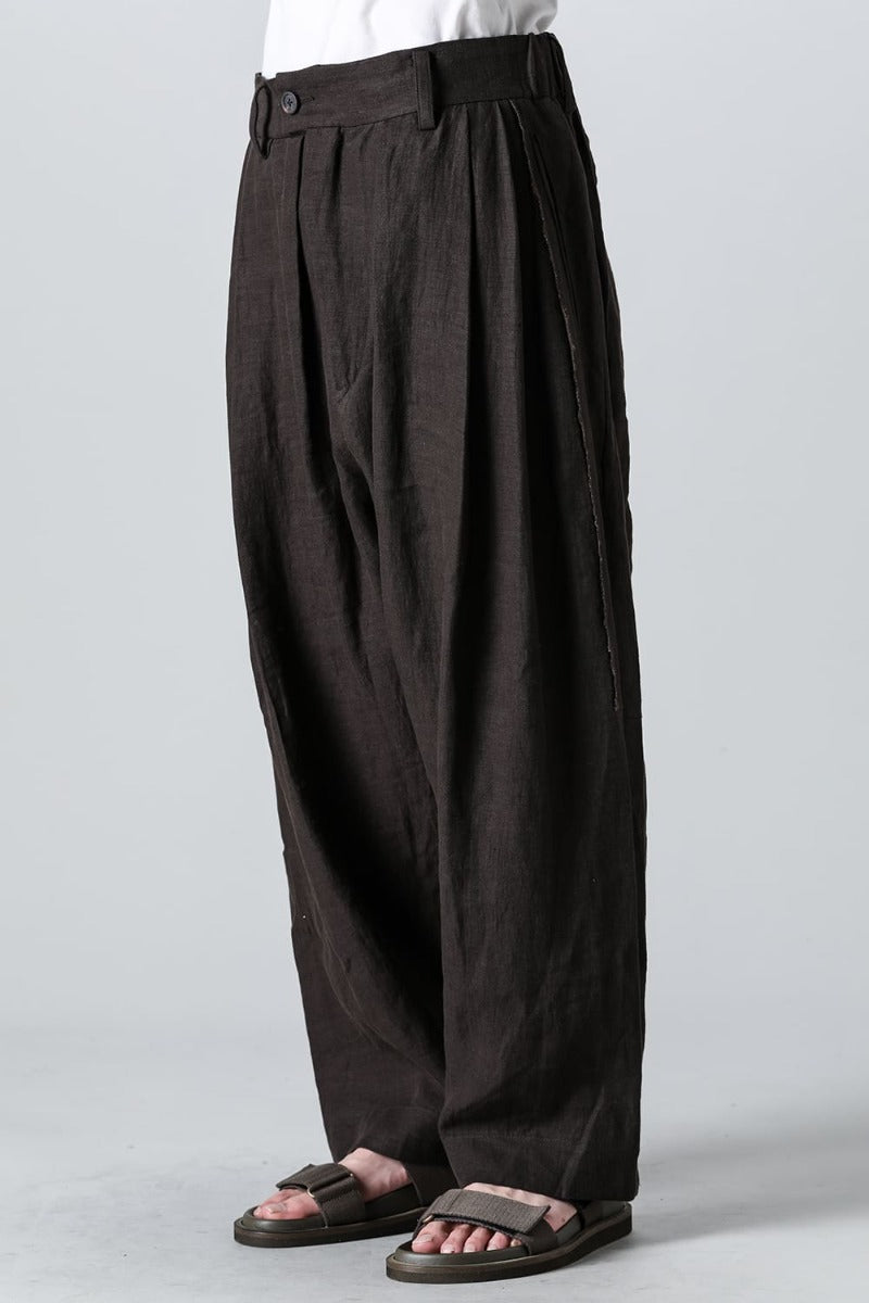 Selvedge Pleated Wide Leg Trousers