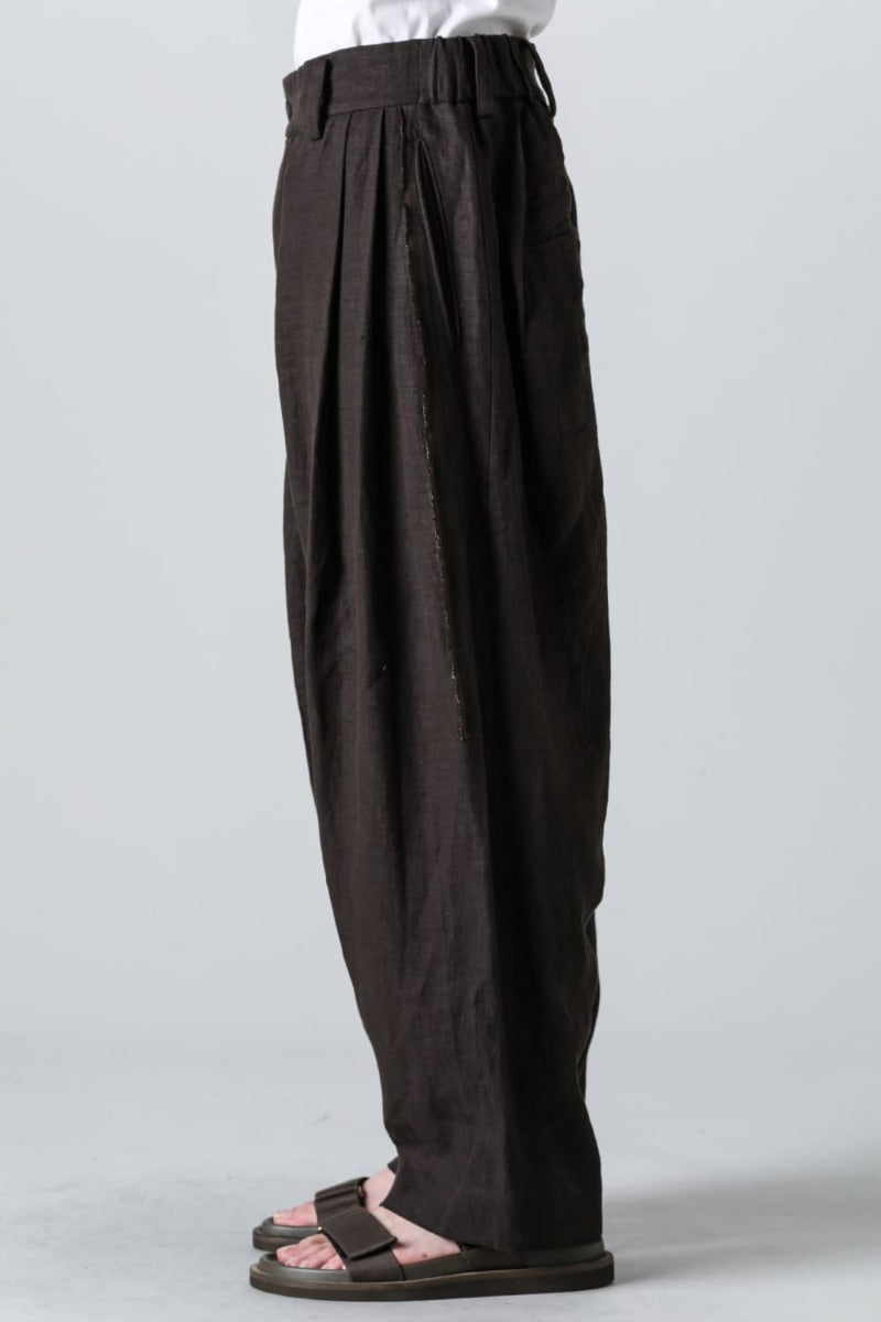 Selvedge Pleated Wide Leg Trousers