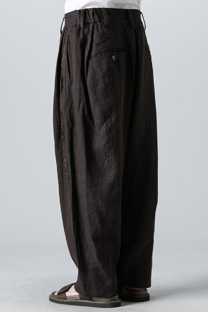 Selvedge Pleated Wide Leg Trousers