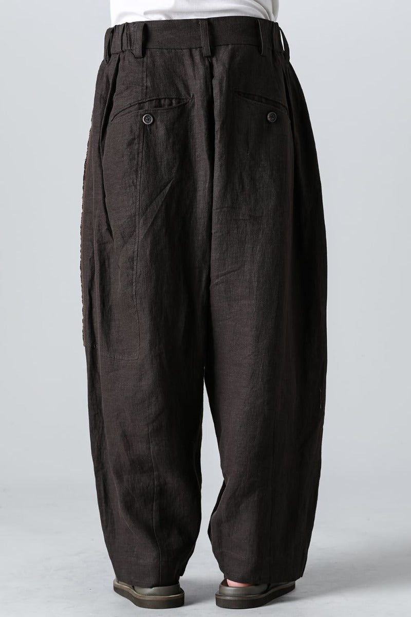 Selvedge Pleated Wide Leg Trousers