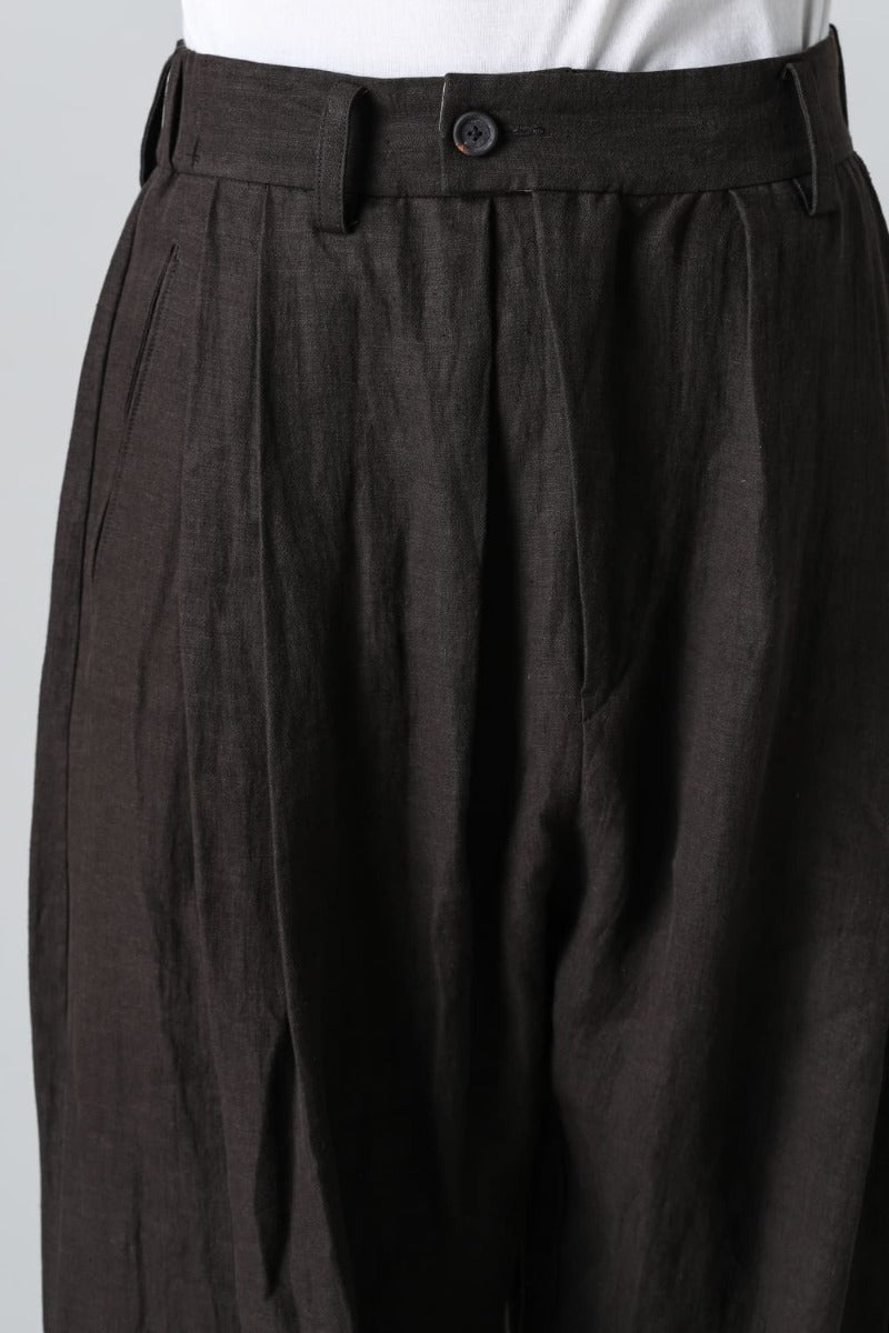 Selvedge Pleated Wide Leg Trousers