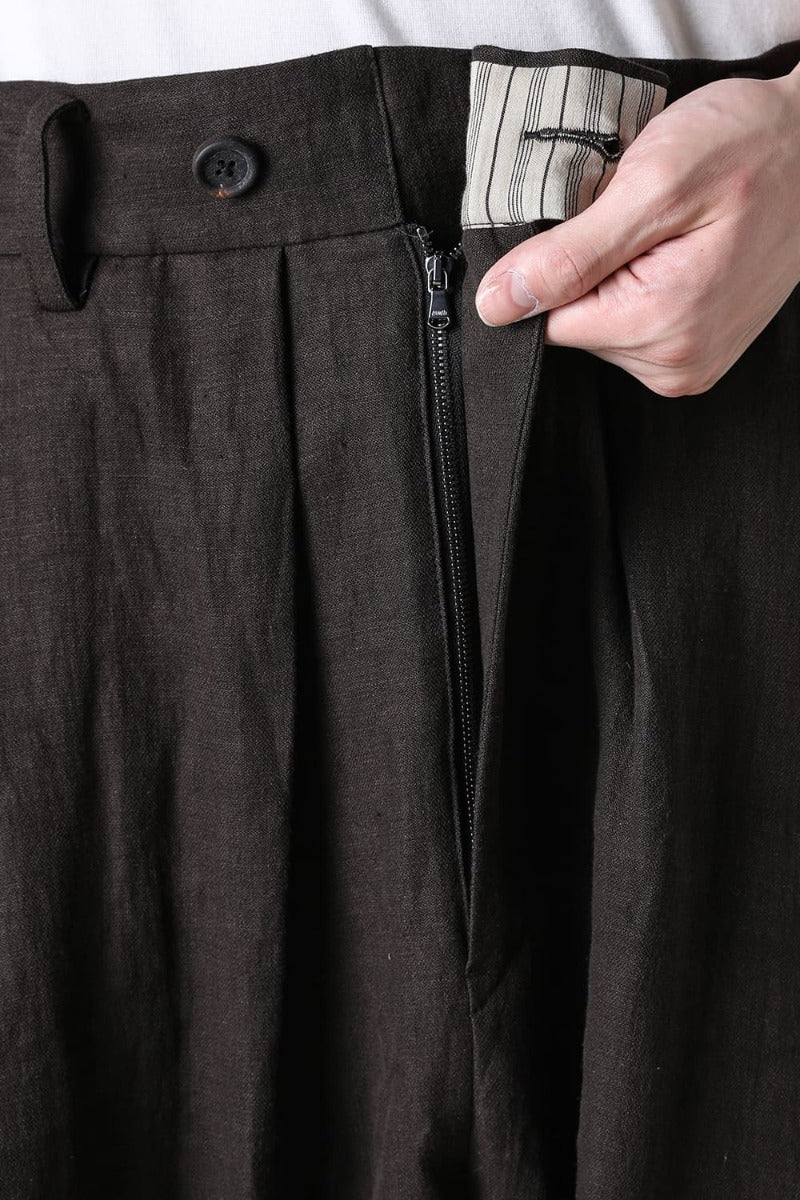 Selvedge Pleated Wide Leg Trousers