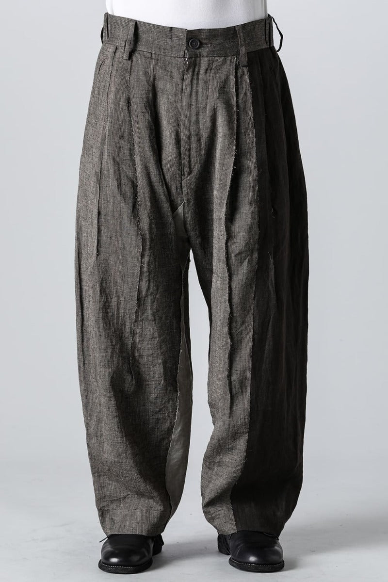 Multi-Fabric Paneled Trousers