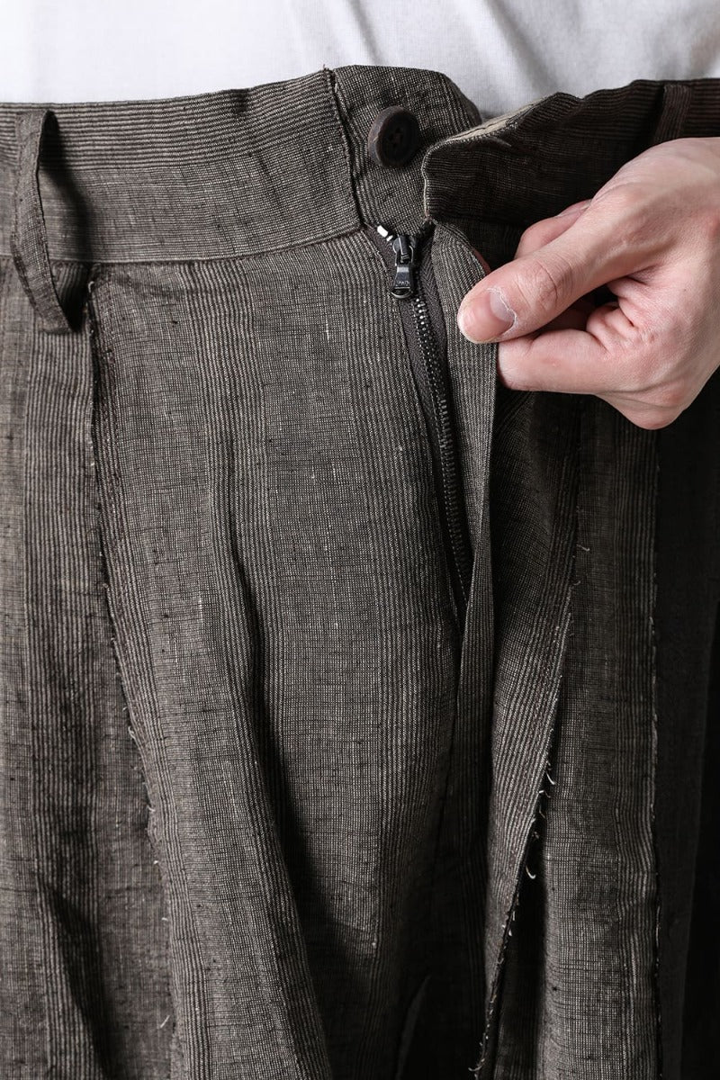 Multi-Fabric Paneled Trousers