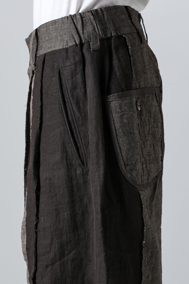 Multi-Fabric Paneled Trousers