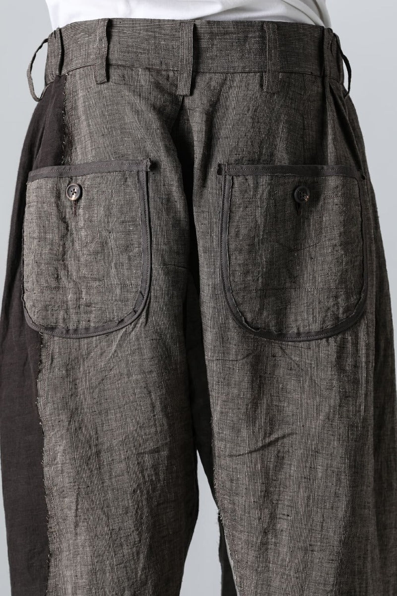 Multi-Fabric Paneled Trousers