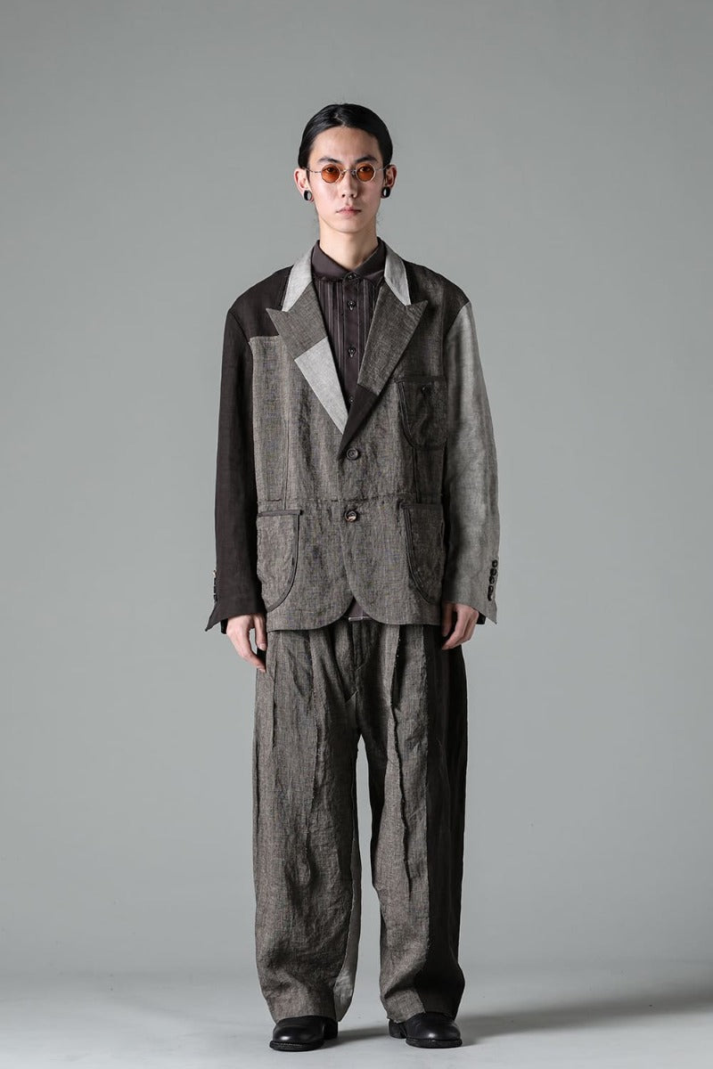 Multi-Fabric Paneled Trousers