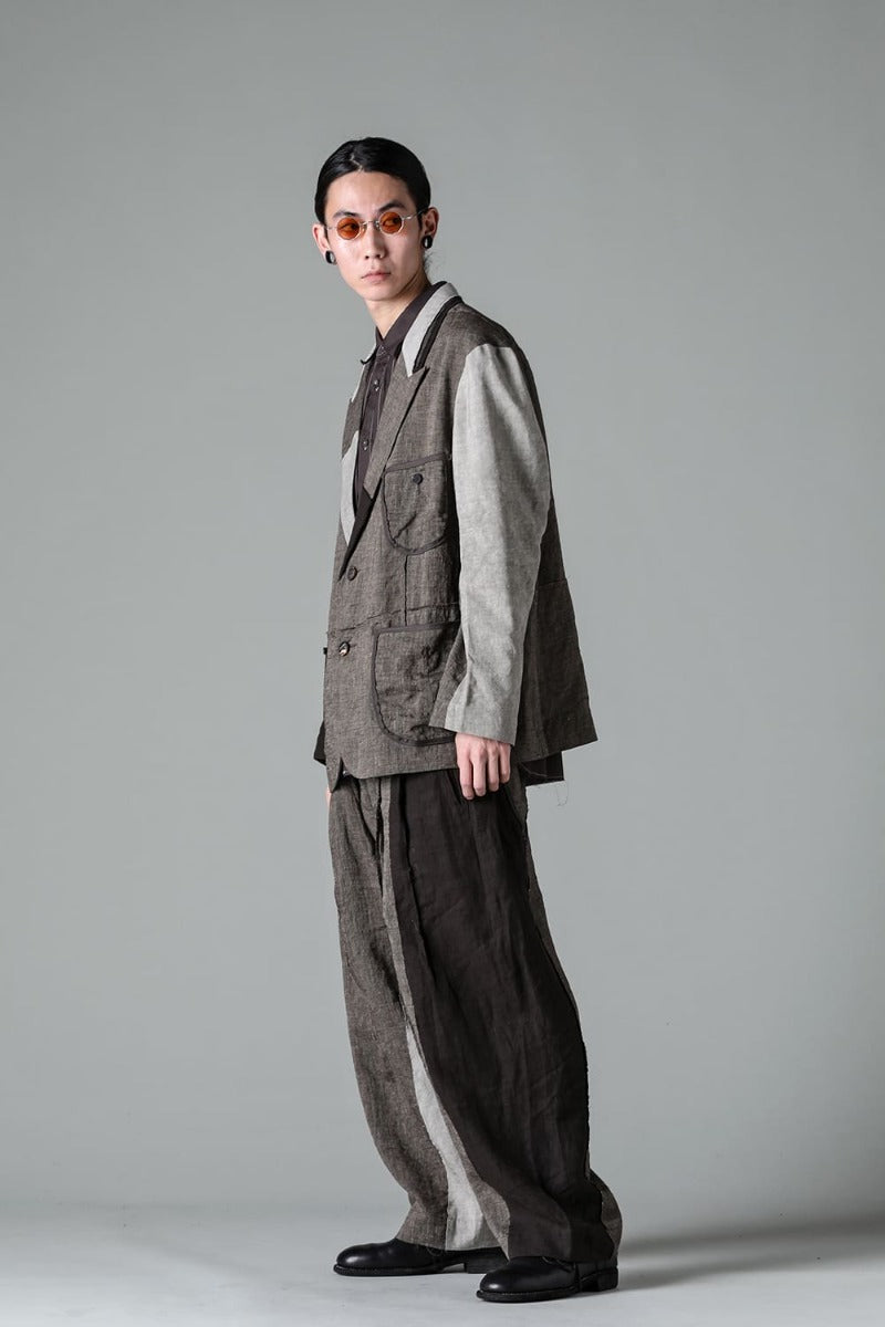 Multi-Fabric Paneled Trousers