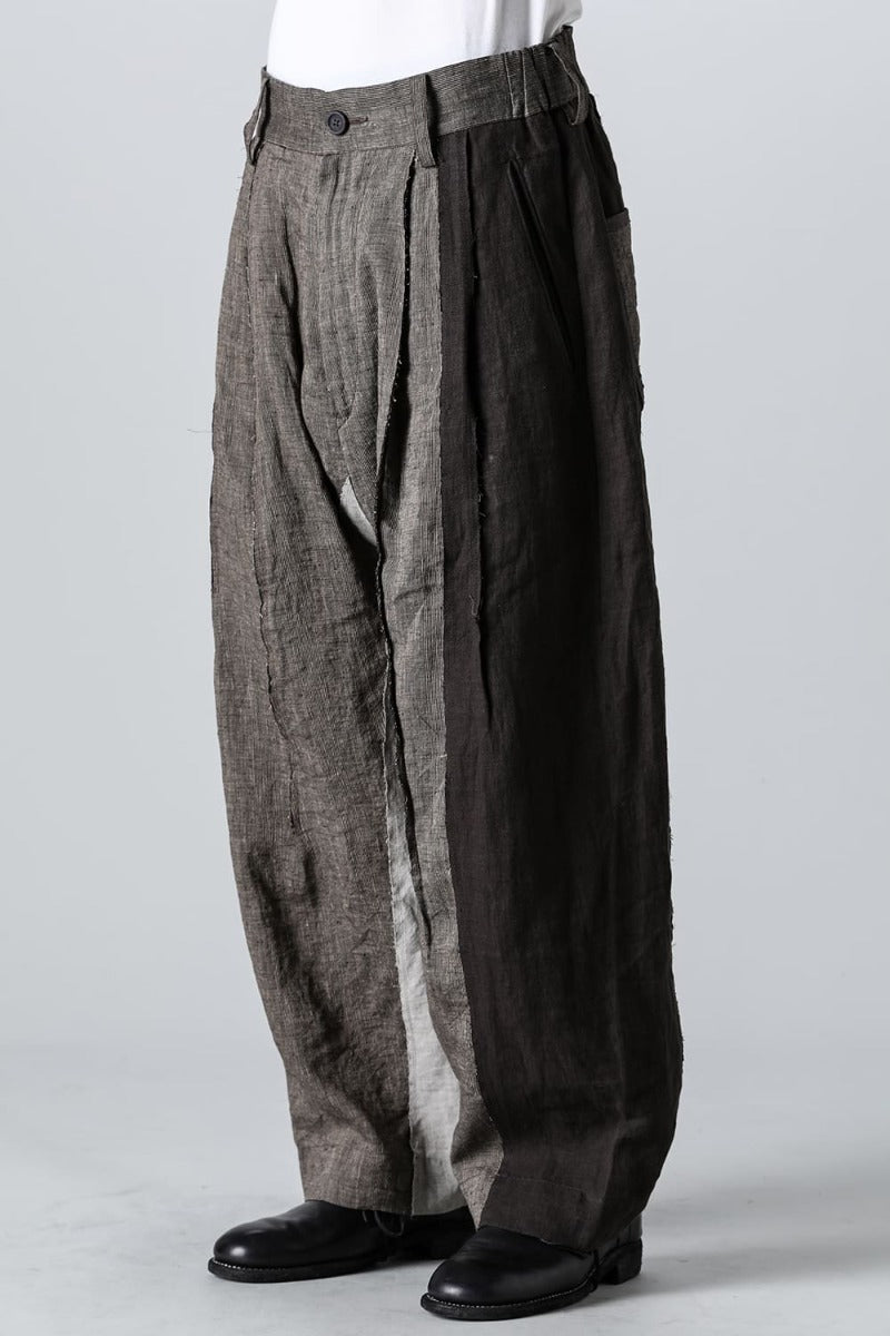 Multi-Fabric Paneled Trousers
