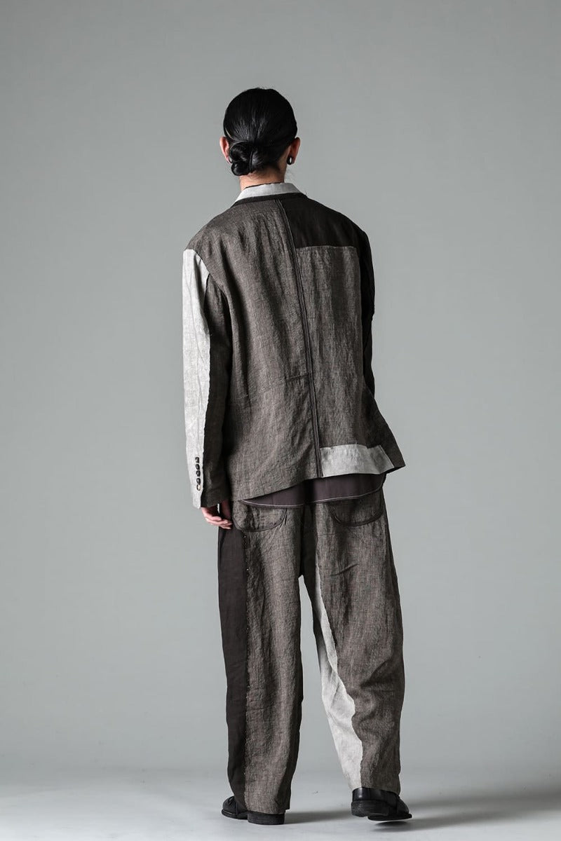 Multi-Fabric Paneled Trousers