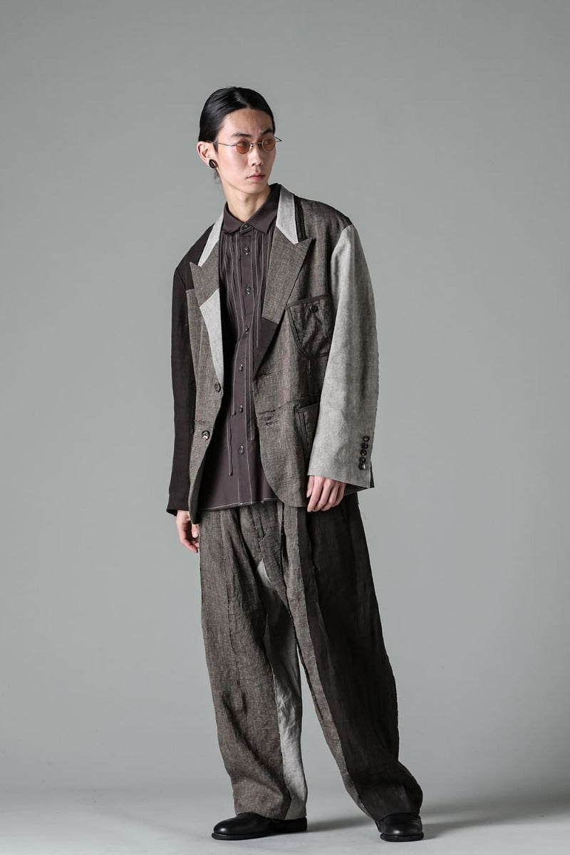 Multi-Fabric Paneled Trousers