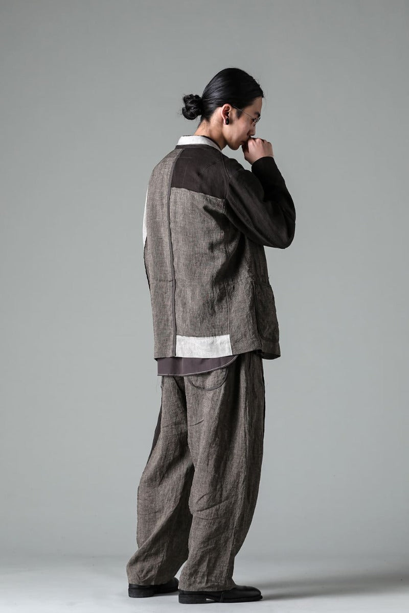 Multi-Fabric Paneled Trousers