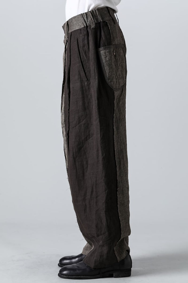 Multi-Fabric Paneled Trousers