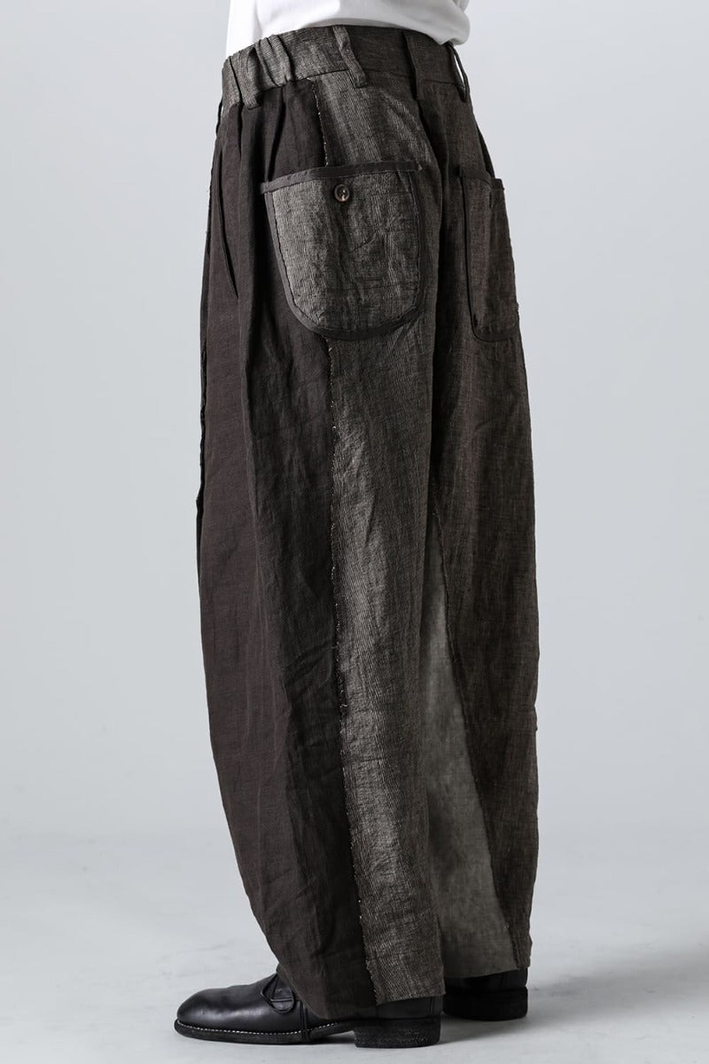 Multi-Fabric Paneled Trousers