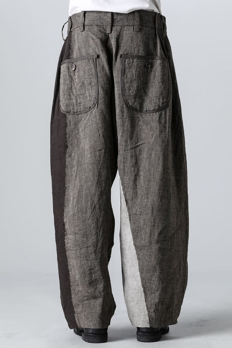 Multi-Fabric Paneled Trousers