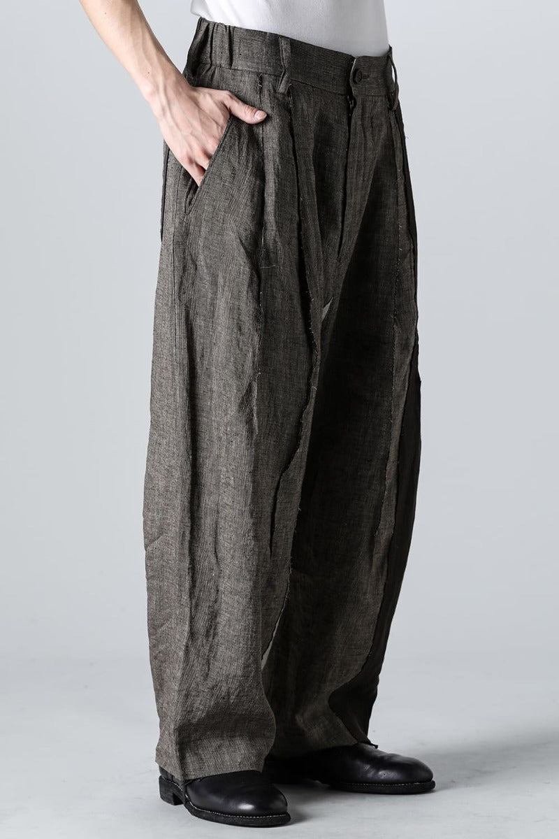 Multi-Fabric Paneled Trousers